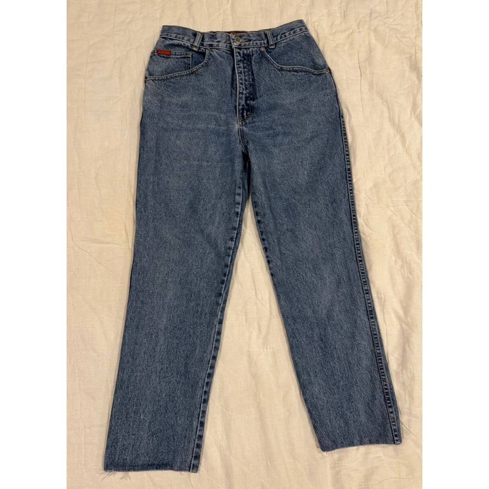 Lawman Western Jeans Womens 11 High Waisted‎ Cotton Vintage 90s Raw Hem Denim